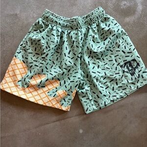 Kids Mint Green Ice Cream Print Shorts